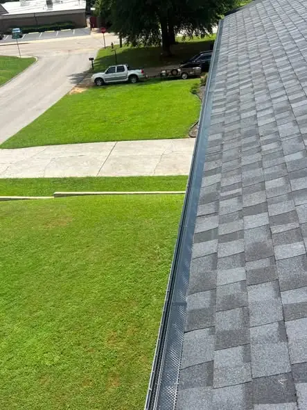 316 stainless micro-mesh gutter guard on a Chattanooga K-style run